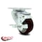 Service Caster 3 Inch Maroon Polyurethane Wheel Swivel Top Plate Caster with Brake SCC SCC-20S314-PPUB-MRN-TLB-TP3 - alternate 4